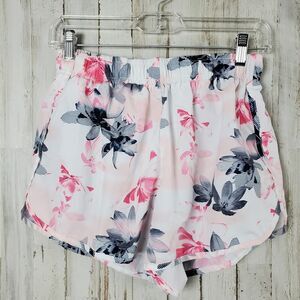Xersion Floral Running Shorts Pink Size Small
